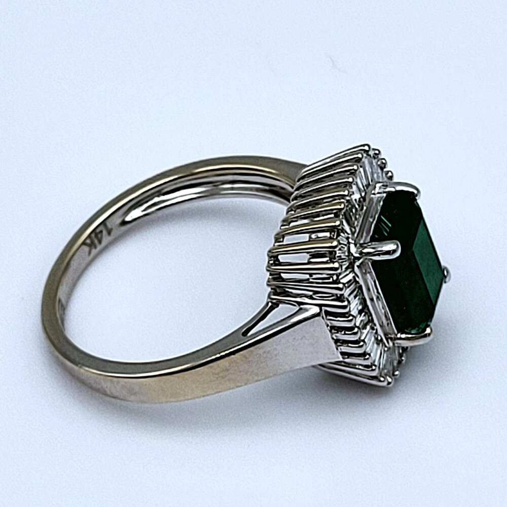 EFFY Brasilica Collection Emerald & Diamond Ring.  Sz 6.75 - Picture 4 of 5